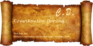 Czvetkovics Dorina névjegykártya